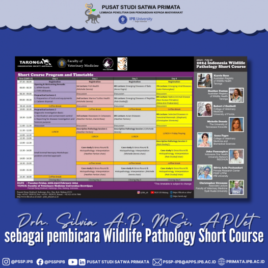 Drh Silvia A P MSi APVet Sebagai Pembicara Wildlife Pathology Short