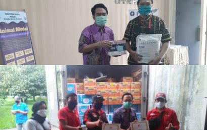 Laboratorium Covid -19 PSSP IPB Menerima Bantuan APD Air Mineral dan Biskuit dari PT. Mayora Indah