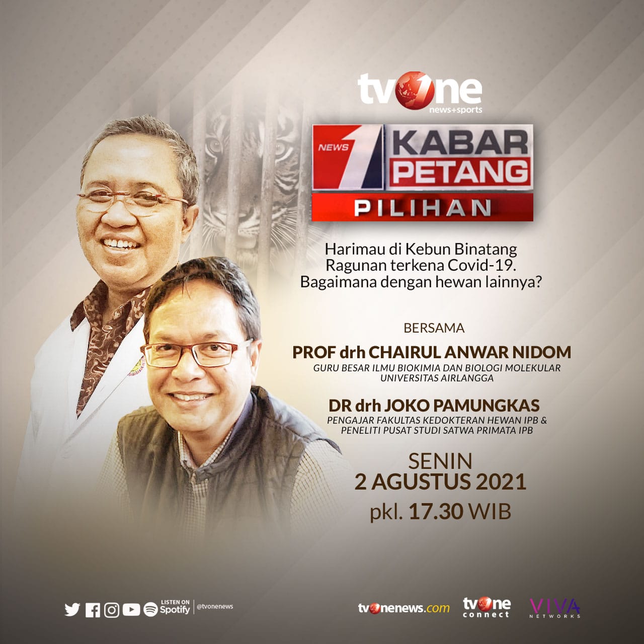 Harimau di Kebun Binatang Ragunan Terkena Covid-19, Bagaimana dengan Hewan Lainnya? – Bersama Dr drh Joko Pamungkas