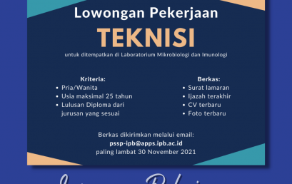 Lowongan Pekerjaan: Teknisi Laboratorium