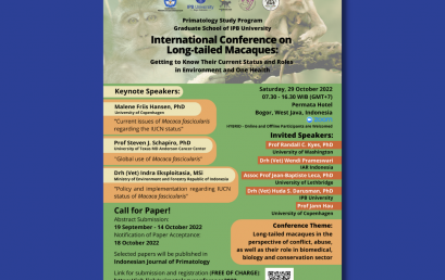 Last Announcement: Registration for International Conference on Long-tailed Macaques